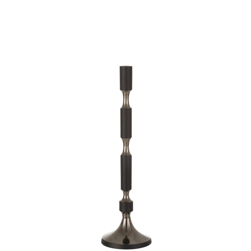 Candelabro alto de aluminio negro 12x12x44cm