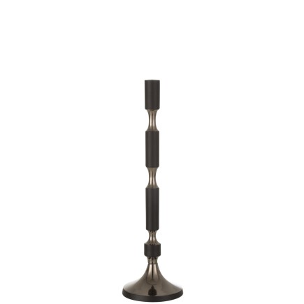 Candelabro alto de aluminio negro 12x12x44cm
