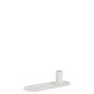 Candelabro con bandeja de metal blanco de 20x7x6 cm