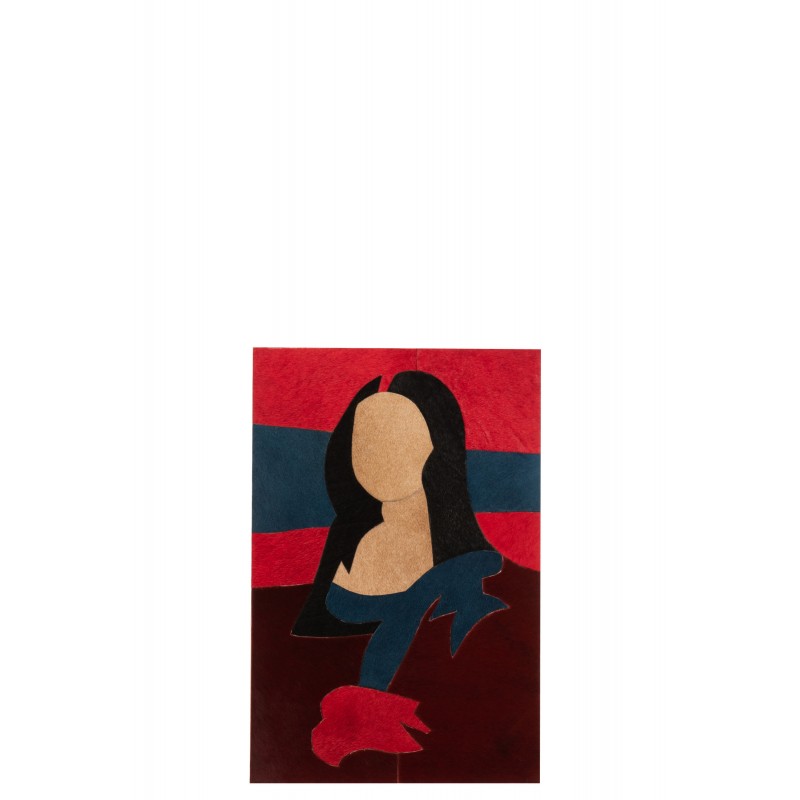 Cadre rectangulaire avec femme en rouge 40x1x60 cm