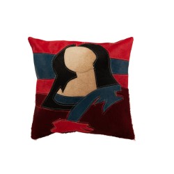 Coussin carré avec motif en cuir noir et or 45x45cm