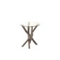 Table d’appoint avec dessus verre et pied en branches de bois gris délavé