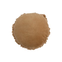 Coussin rond en coton ocre 47x47cm