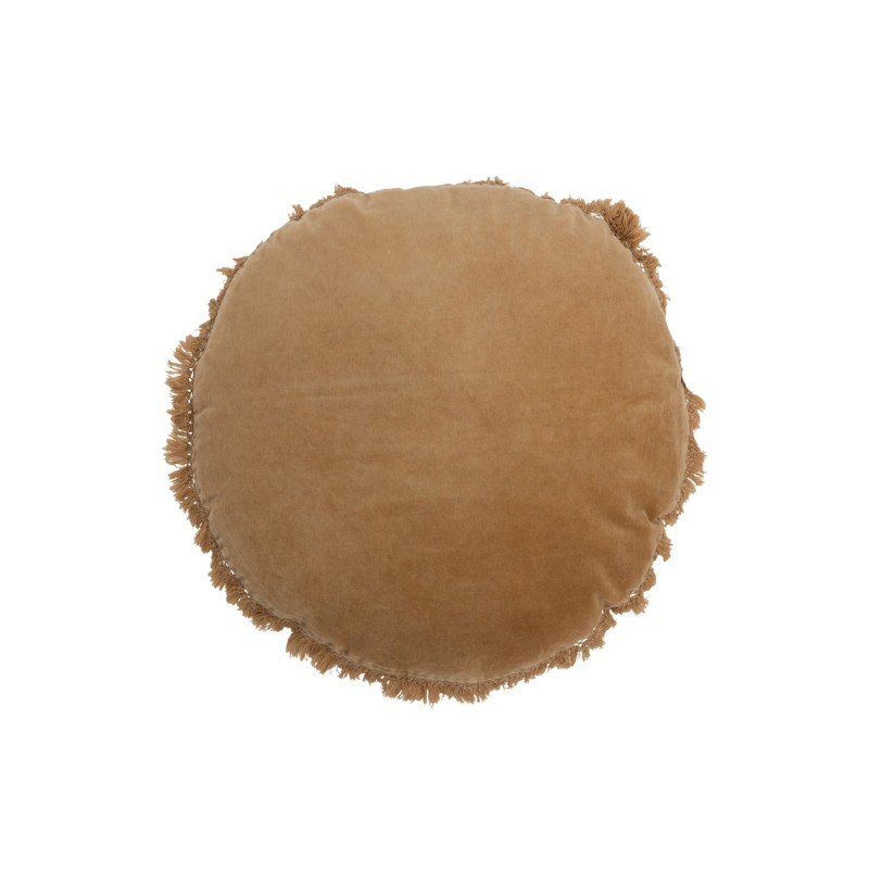 Coussin rond en coton ocre 47x47cm