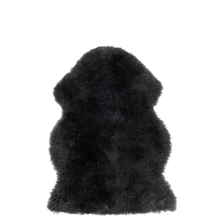 Tapis peau de mouton en textile gris 90x70x4 cm