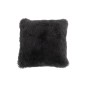 Cuscino quadrato in pelle di pecora nera 40x40cm Cuscino quadrato in pelle di pecora nera 40x40cm