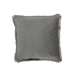 Coussin carré en polyester gris 42x42cm