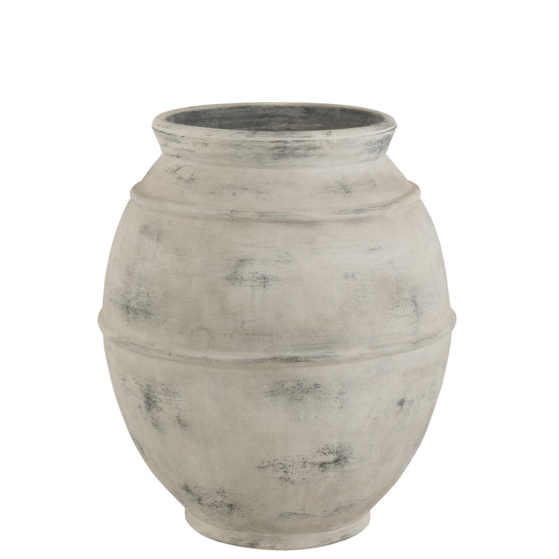 Cache-pot ovale en céramique blanc 68x68x80 cm Cache-pot ovale en céramique blanc 68x68x80 cm