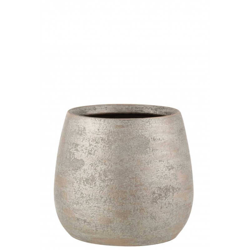 Cache-pot en céramique argent 23x23x22 cm