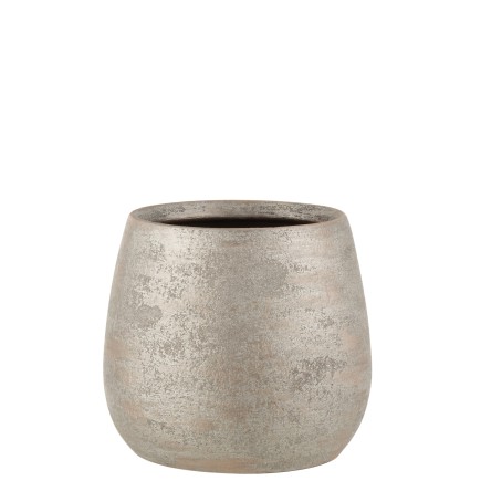 Cache-pot en céramique argent 23x23x22 cm