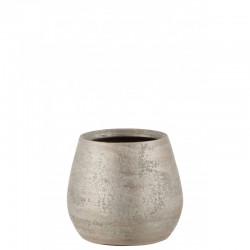 Cache-pot en céramique argent 20x20x18 cm