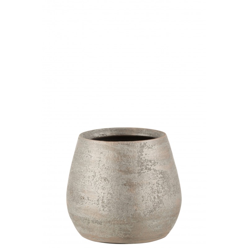 Cache-pot en céramique argent 20x20x18 cm