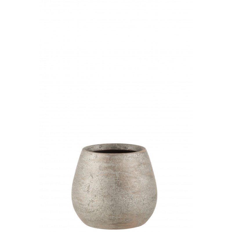 Cache-pot en céramique argent 16x16x14 cm
