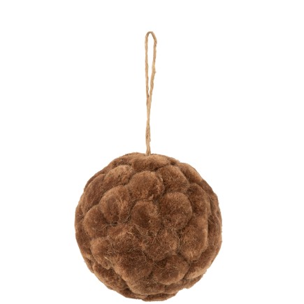Bola decorativa colgante de madera marrón 13x13x13 cm