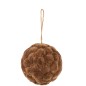 Bola decorativa colgante de madera marrón 13x13x13 cm
