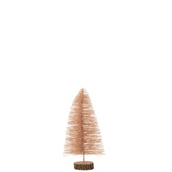 Árbol de Navidad decorativo de plástico rosa dorado de 14x14x30 cm