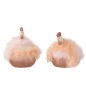 Lote de 2 gallinas de cerámica rosa de 17x17x22 cm