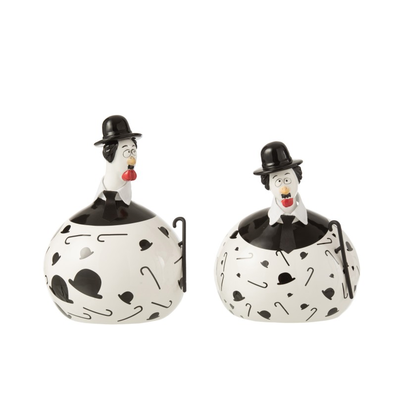 Lote de 2 gallinas de cerámica 17x17x22 cm