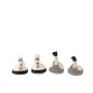 Lote de 4 gallinas de cerámica blancas de 7x7x12 cm