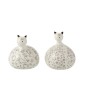 Lot de 2 décorations chat en céramique blanc 17x17x22 cm Lot de 2 décorations chat en céramique blanc 17x17x22 cm