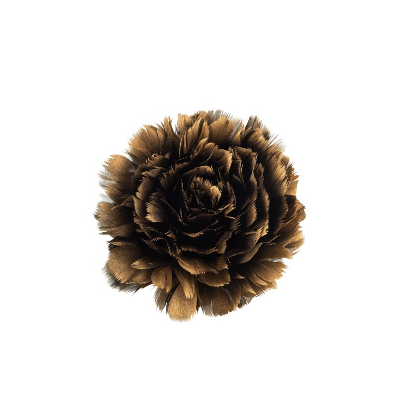 Palla decorativa di piume dorate 15x14x9 cm Palla decorativa di piume dorate 15x14x9 cm