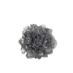 Palla decorativa in piume argento 15x15x12 cm