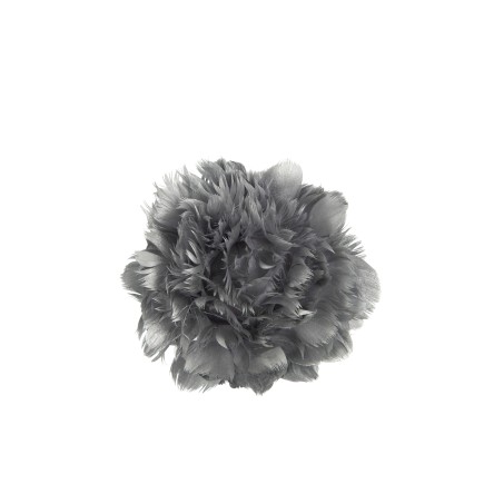 Palla decorativa in piume argento 15x15x12 cm