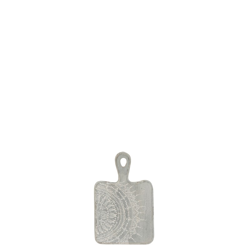 Planche à découper rectangulaire ave manche en bois de manguier gris L25cm