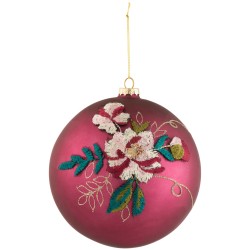 Bola decorativa de vidrio fucsia de 15x15x15 cm