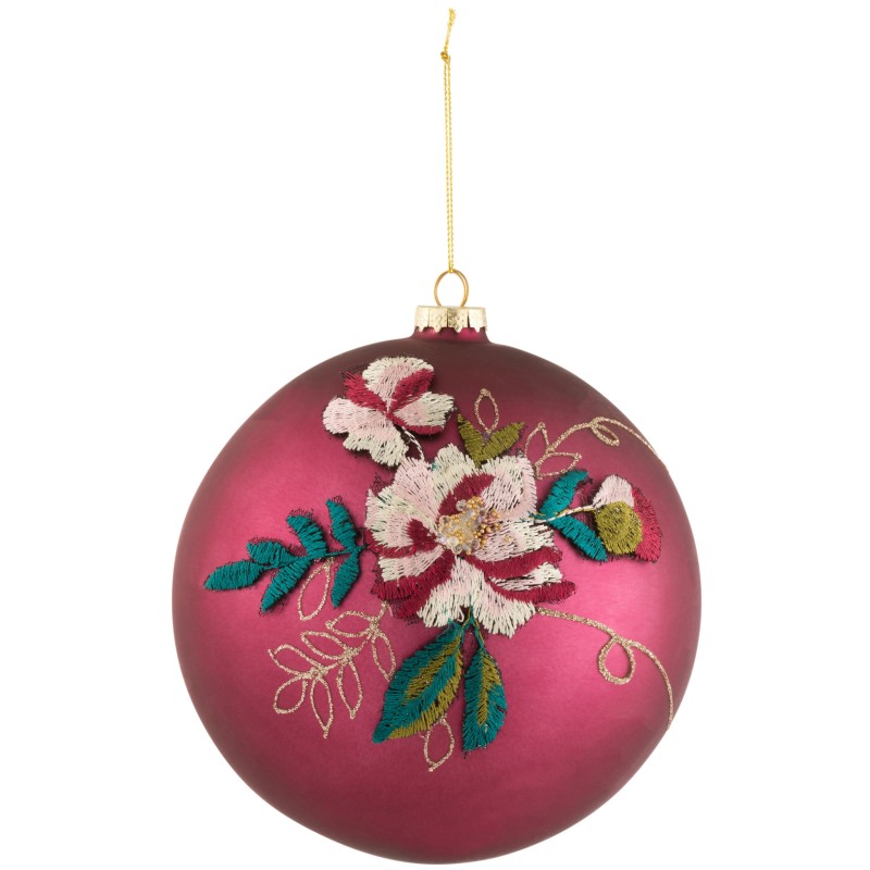Bola decorativa de vidrio fucsia de 15x15x15 cm