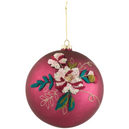 Bola decorativa de vidrio fucsia de 15x15x15 cm