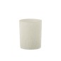 Portavelas de vidrio blanco 10x10x12 cm