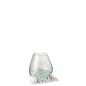 Vase en verre sur pied en pierre en verre blanc 17x12.5x13.5 cm