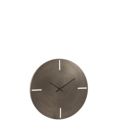 Horloge ronde en métal gris 51x4x51 cm