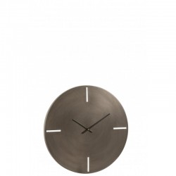 Reloj redondo de metal gris de 51x4x51 cm
