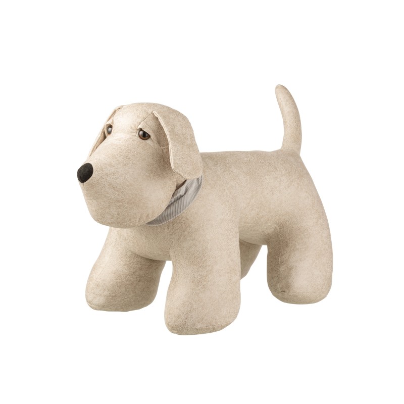 Parador de puerta para perros en tela beige de 68x31x47 cm