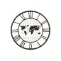 Horloge chiffres romains en métal noir 80x4x80 cm