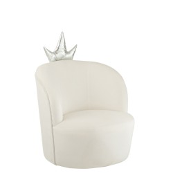 Silla infantil de tela blanca de 47x46x52 cm