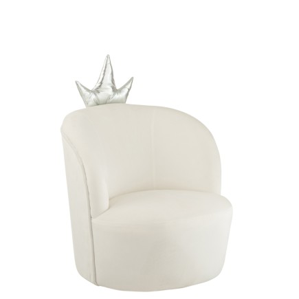 Chaise enfant en textile blanc 47x46x52 cm