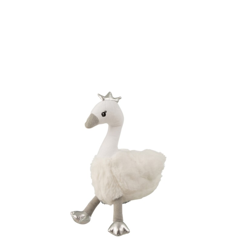 Décoration cygne en textile blanc 20x18x30 cm Décoration cygne en textile blanc 20x18x30 cm