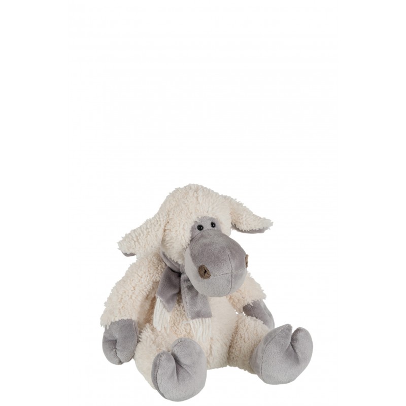 Mouton en peluche blanc 22x27x23 cm