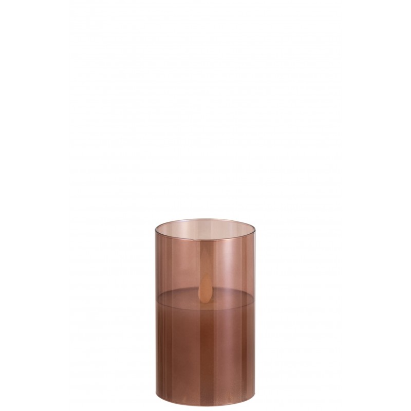 Lampe à led en verre marron 8x8x13 cm