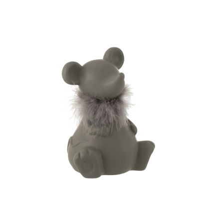 Ratón de cerámica gris 16x14x22 cm