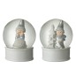 Set de 2 boules à neige avec ange en résine gris 20x20x12 cm