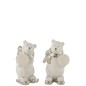 Set de 2 ours polaire debout en céramique argent 25x14x23 cm Set de 2 ours polaire debout en céramique argent 25x14x23 cm