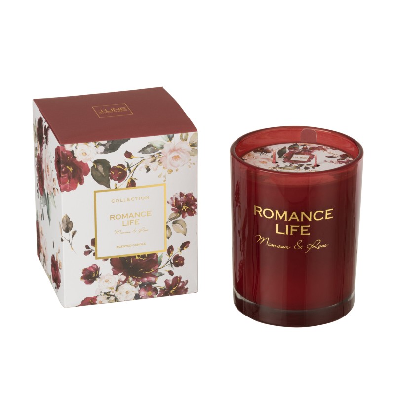 Bougie parfumée 70h en parafinne rouge 11x11x14 cm Bougie parfumée 70h en parafinne rouge 11x11x14 cm