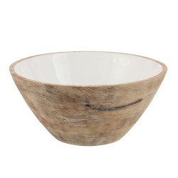 Bol intérieur blanc en bois de manguier 30x30x13cm