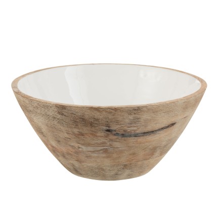 Bol intérieur blanc en bois de manguier 30x30x13cm