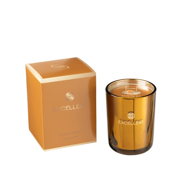 Vela perfumada de 50 horas en vidrio ocre de 8x8x11 cm