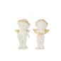 Set de 2 Anges de Noël en résine blanc - or 10x8x18 cm Set de 2 Anges de Noël en résine blanc - or 10x8x18 cm